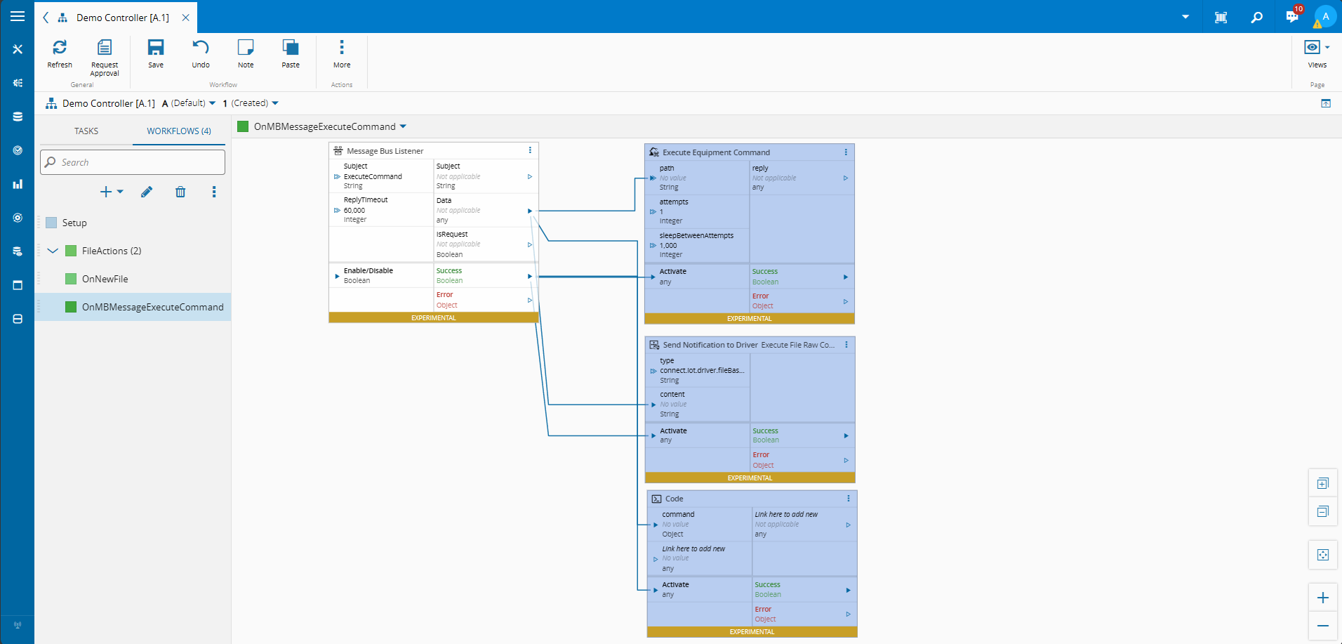 Code Task Send Raw Workflow