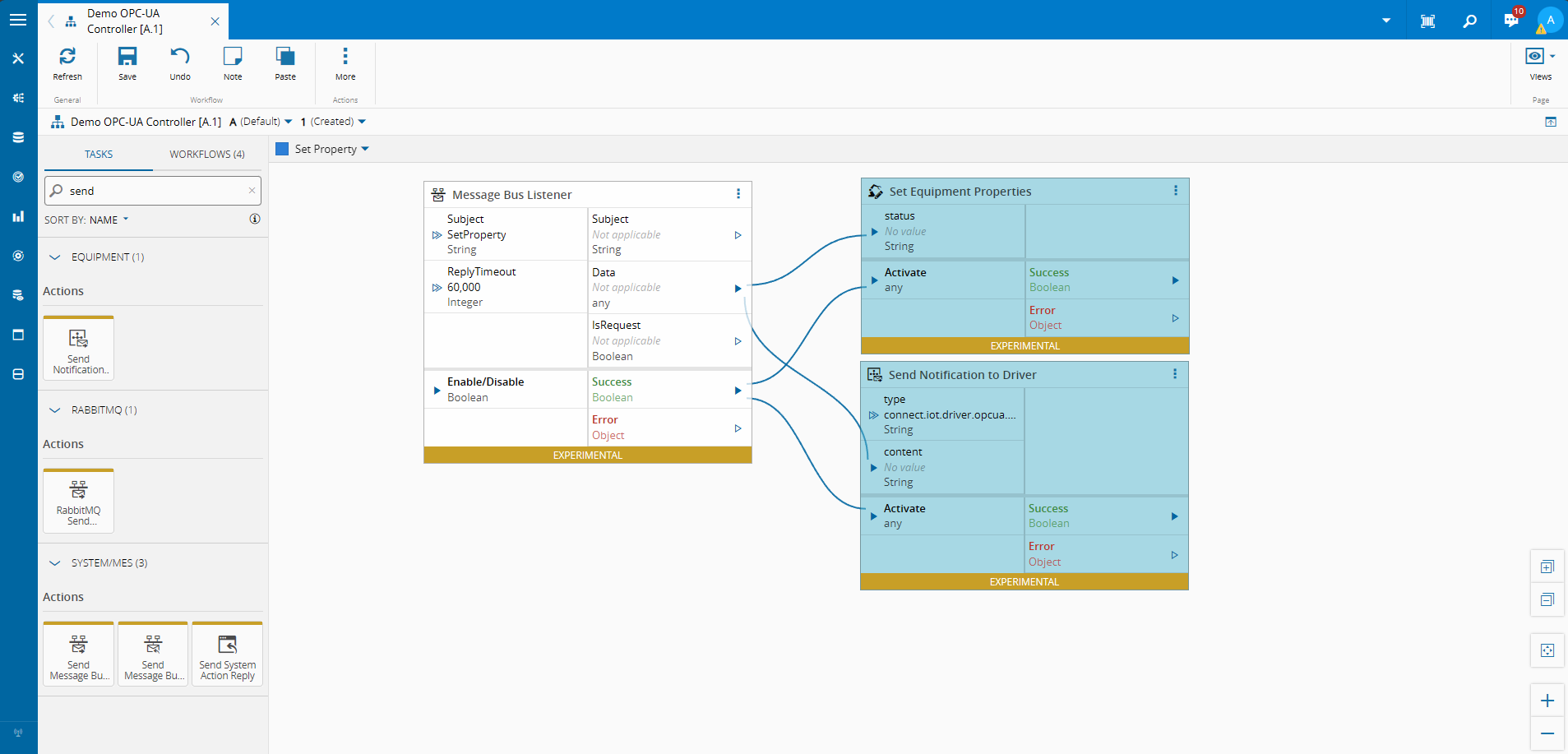 Set Property Send Notification to Driver Workflow