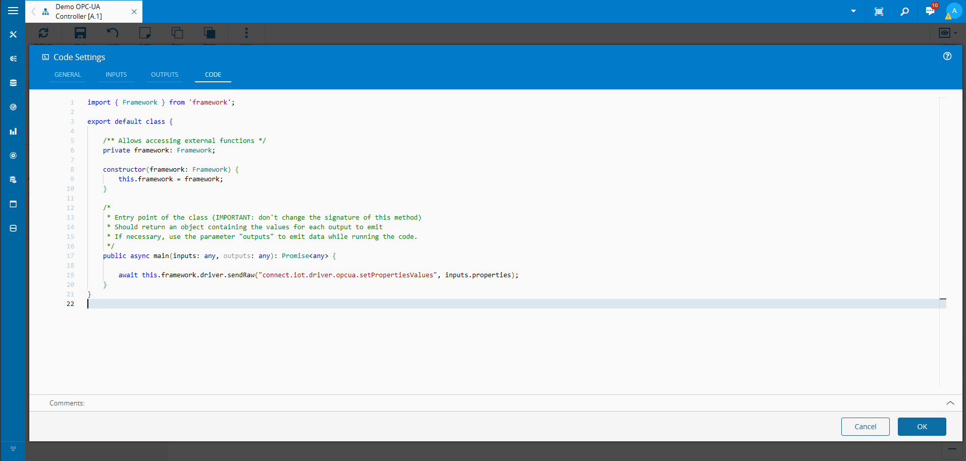 Set Property Send Notification to Driver Workflow