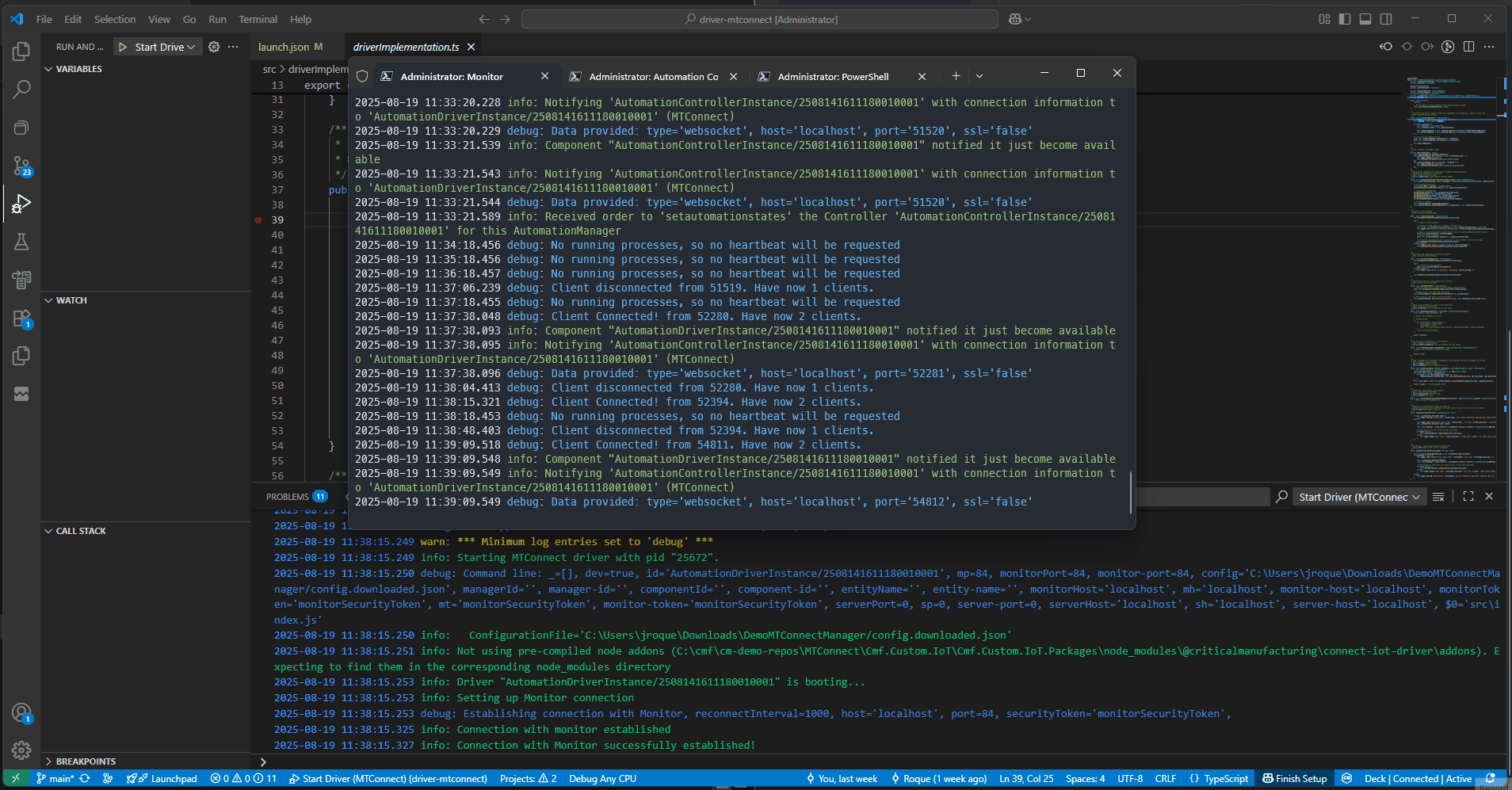 Start Driver VS Code