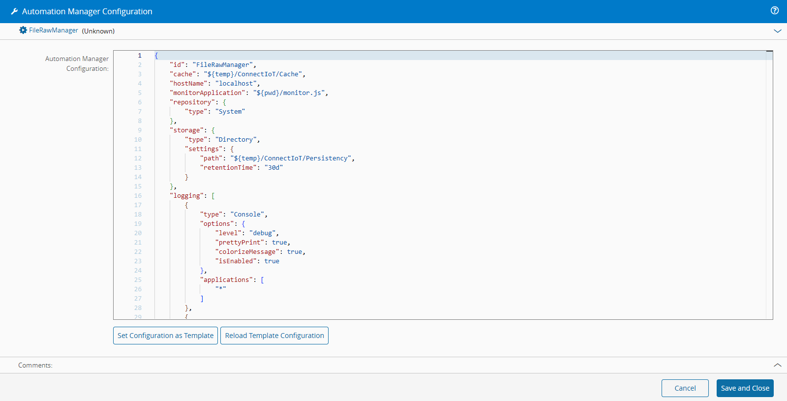 Manager Configuration