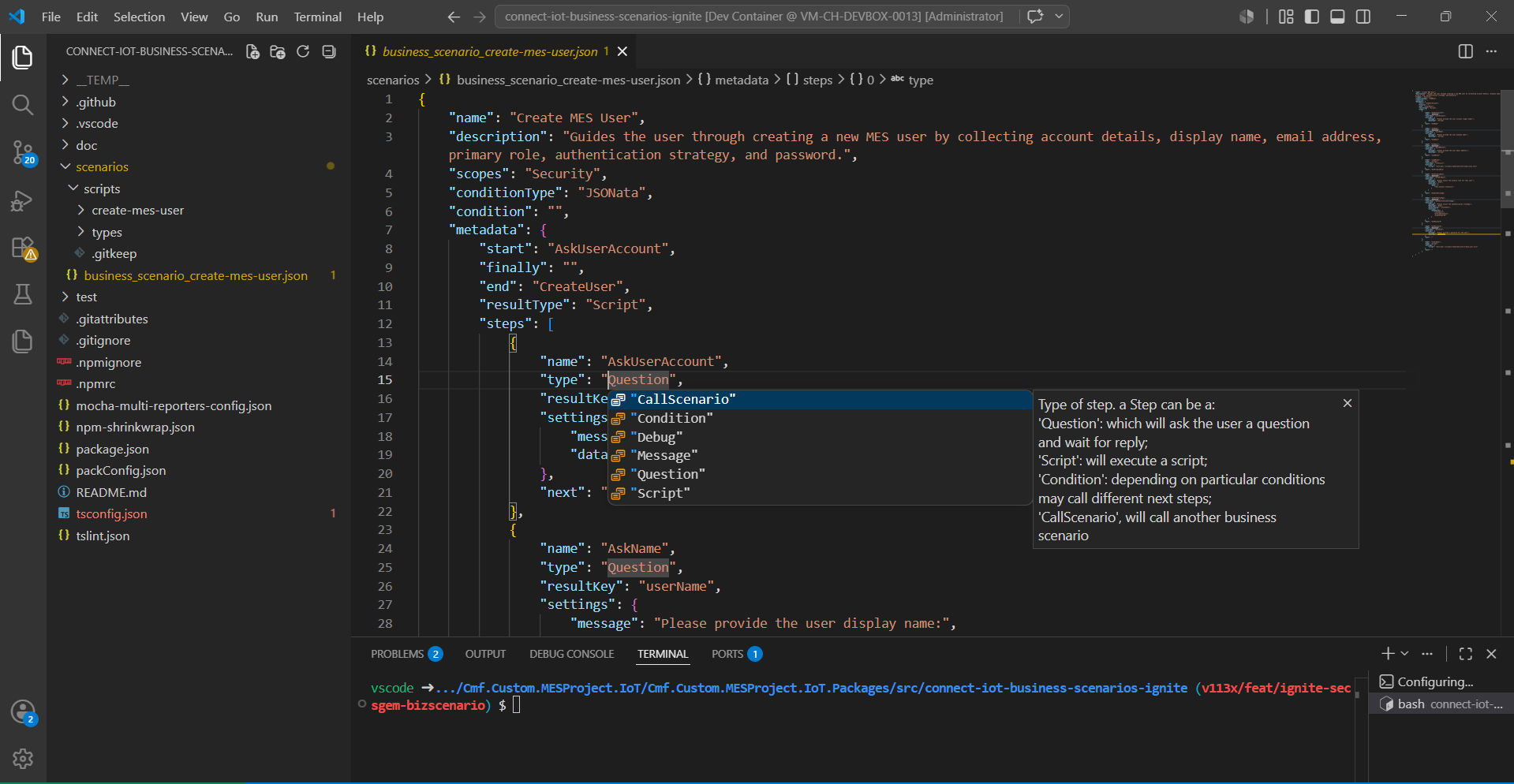 JSON Schema Intellisense